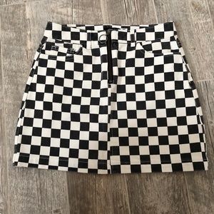 Black & white checkered skirt